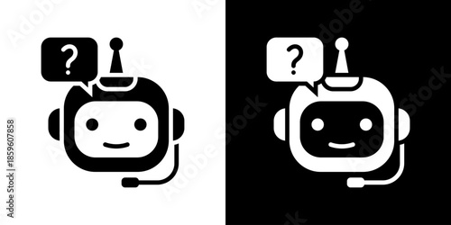 Chaatbot Icon Set Vector Collection Isolated In Black And White