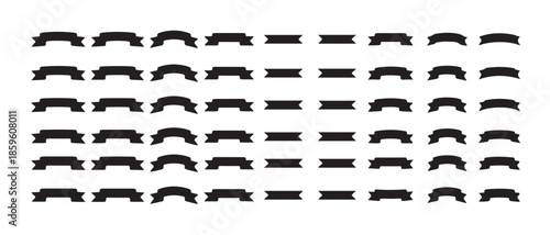 Collection of multiple rows displaying diverse horizontal banner shapes for emblems and certificates