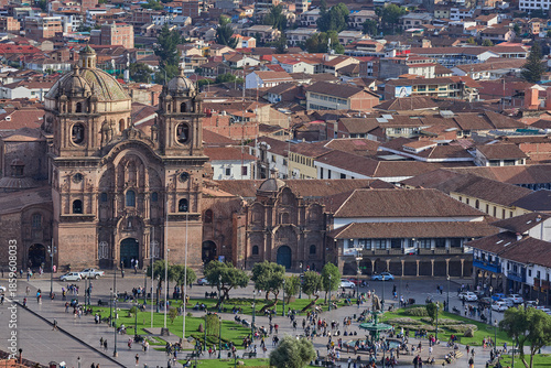 Tableau sur toile Plaza de Armas of Cusco blends centuries of culture, faith, and tradition into a scene where past and present coexist in perfect harmony