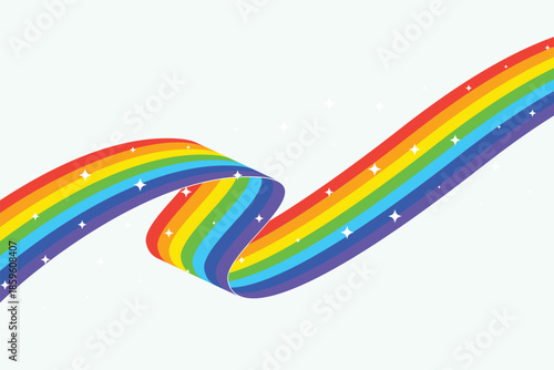 Lgbt pride symbol with colorful flowing rainbow wave lines vector