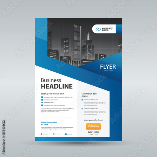 business flyer brochure design template. and single page layout design. A4 size scale and Easy for editing