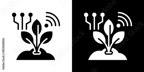 Smart Farm Icon Set Vector Collection Isolated In Black And White