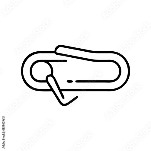 Outline of a safety pin in minimalistic style  