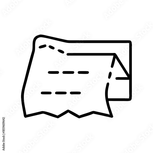 Receipt template graphic design with dotted lines and cut marks  