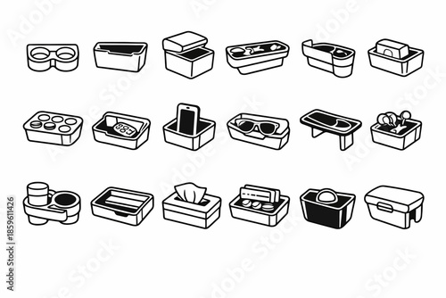 Collection of stylish storage organizers for various household items