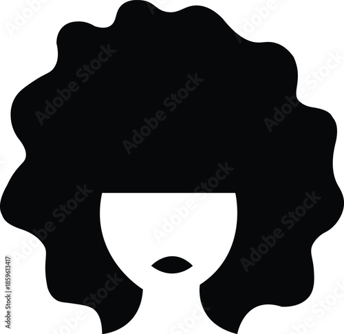 Black Silhouette of Woman with Afro Hairstyle Keywords: afro, hair, woman, silhouette, black