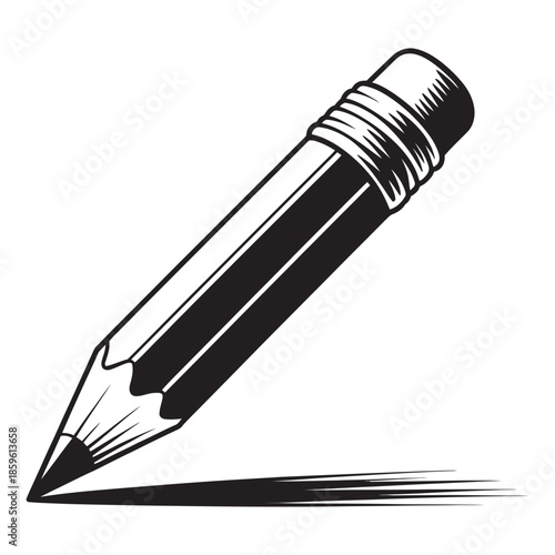 Classic Wooden Pencil Sketching a Creative Line, Symbolizing Idea Generation and Artistic Expression