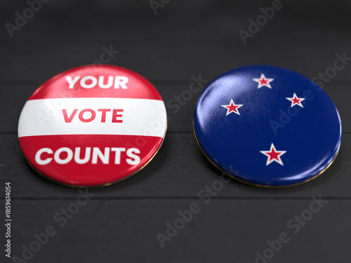 Your Vote Counts With the Flag Of New Zealand
