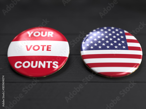 Your Vote Counts With the Flag Of USA