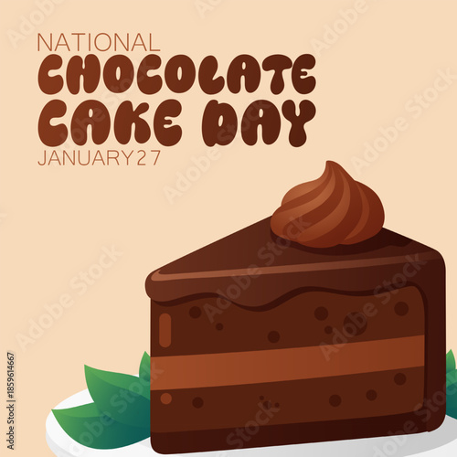 vector graphic of National Chocolate Cake Day ideal for National Chocolate Cake Day celebration