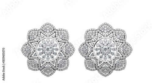 Elegant Diamond Flower Earrings Sparkle for Luxury Jewelry Ads, Fashion Blogs, and Bridal Style