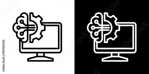 Ai Icon Set Vector Collection Isolated In Black And White