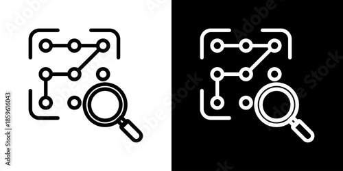 Pattern Recognition Icon Set Vector Collection Isolated In Black And White