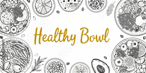 A collection of vibrant hand drawn fruit bowls and citrus slices illustration