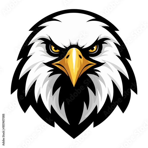Fierce Eagle Head Mascot on White Background bird raptor