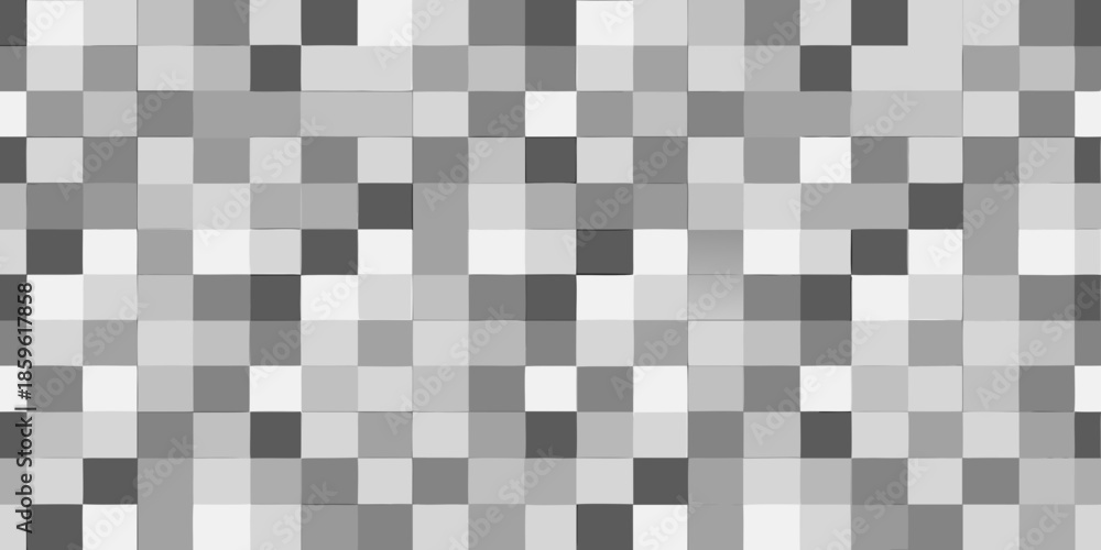 Fototapeta premium Abstract grayscale pattern comprised of numerous square tiles