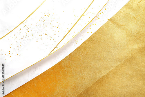 abstract background with golden  and a white paper texture