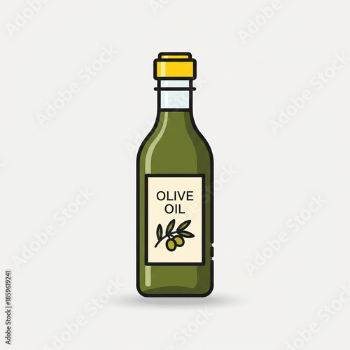 Oil bottle mockup icon, yellow cap