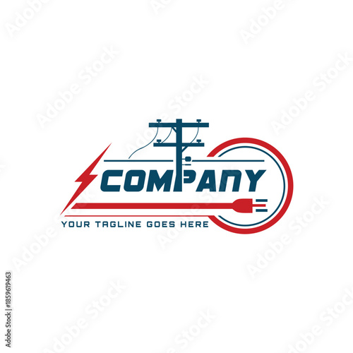 Electrical Power Service and Utility Company Logo Design Vector.
