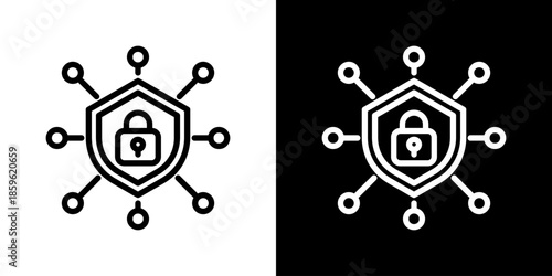 Cyber Security Icon Set Vector Collection Isolated In Black And White