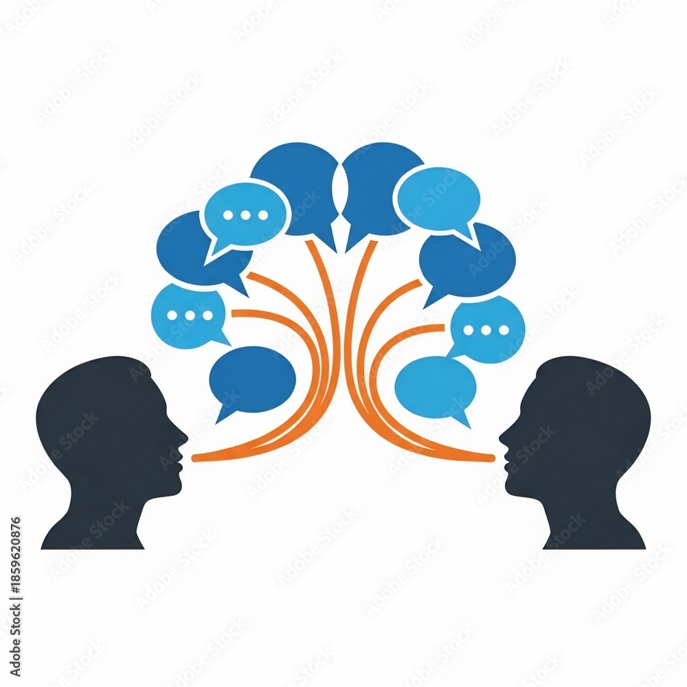 custom made wallpaper toronto digitalTwo people communicating effectively with speech bubbles