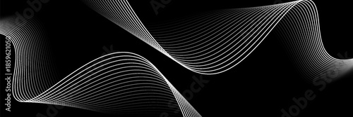 design of flowing lines and curves created against a dark background