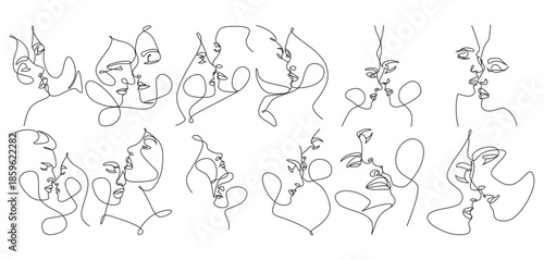 Abstract line art collection featuring multiple face and floral designs