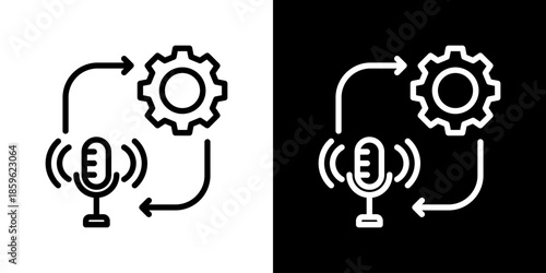 Voice Recognition Icon Set Vector Collection Isolated In Black And White