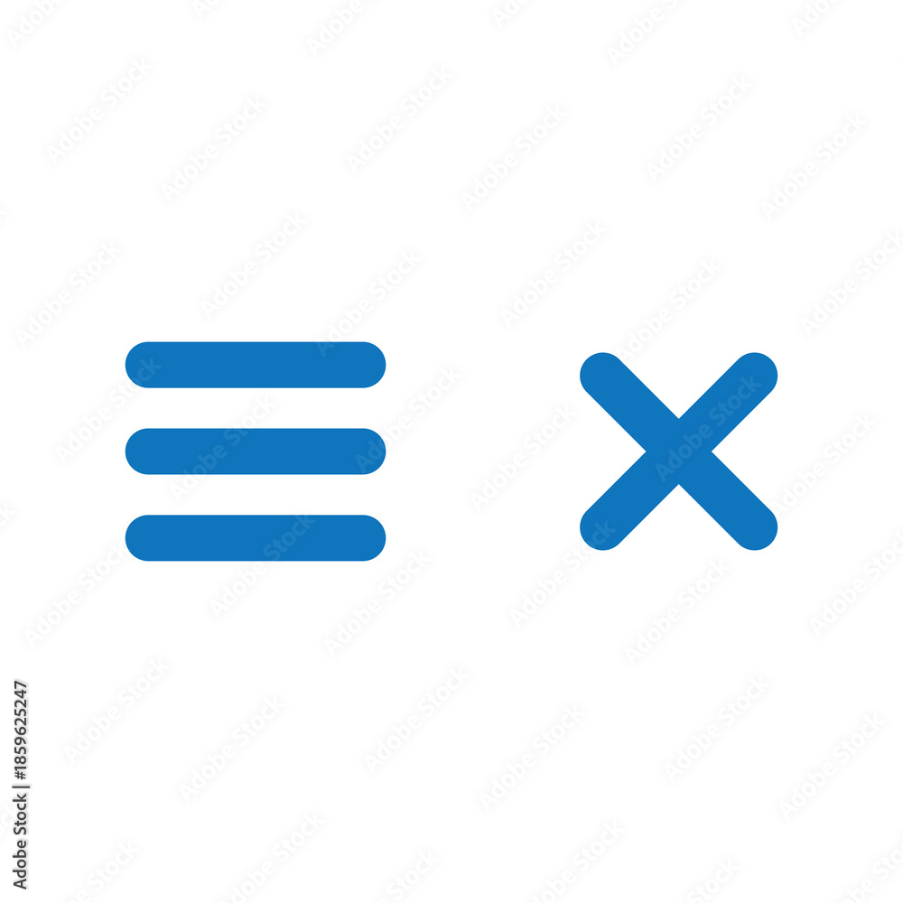 Obraz premium Cross and Menu Icon Toggle for UI Navigation