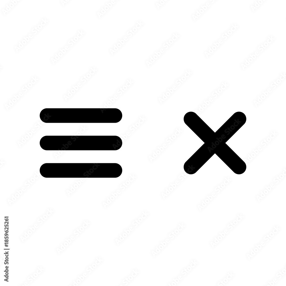 Fototapeta premium Cross and Menu Icon Toggle for UI Navigation