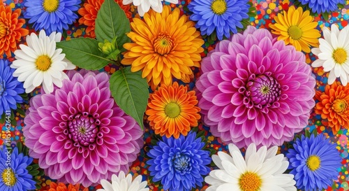 Vibrant floral arrangement with colorful flowers
