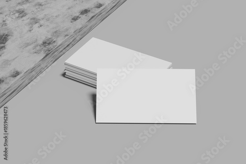 Minimal Business Card Mockup on Concrete Background