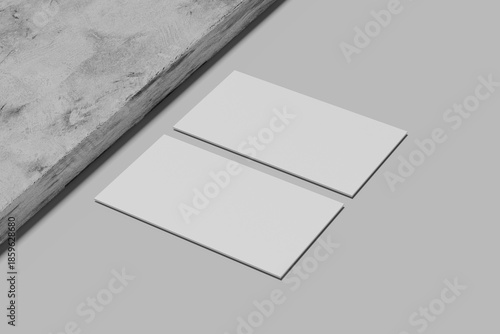 Minimal Business Card Mockup on Concrete Background