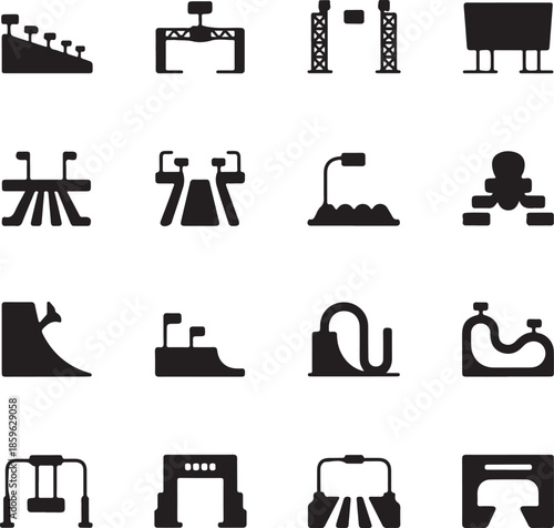 Four decorative crown and emblem designs isolated on transparent background