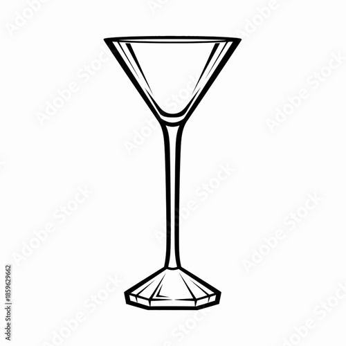 Classic Art Deco martini glass with sleek geometric silhouette