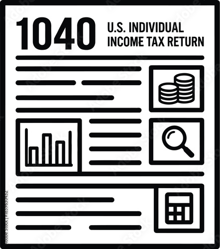 Tax Form 1040 document for financial planning
