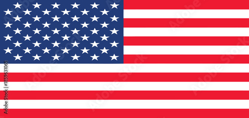 united states of america national flag with stars and stripes, flat vector illustration of us flag for patriotic, political and civic use