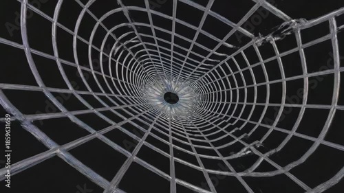 Wallpaper Mural Intricate Wire Mesh Pattern with Distorted Center in Abstract Design on Dark Background Torontodigital.ca