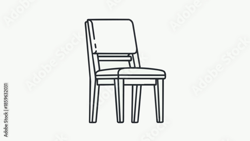 Simple line art illustration of a wooden chair with a backrest and four legs.
