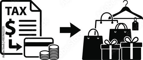 Tax Refund Shopping Spree Concept Vector Illustration