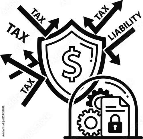 Tax Shield Protection Concept Illustration for Finance