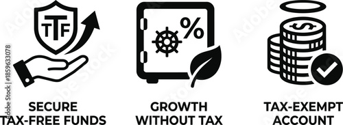 Tax-free savings account concept with financial growth