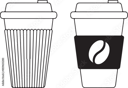 Coffee cup vector icon. Paper coffee cup icon isolated on white background. Coffee icons. Linear coffee cup icons.  Vector illustration Coffee icons. coffee cup icons vector graphics for web designs