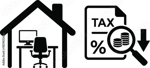 Home Office Tax Deductions Business Finance Concept Vector