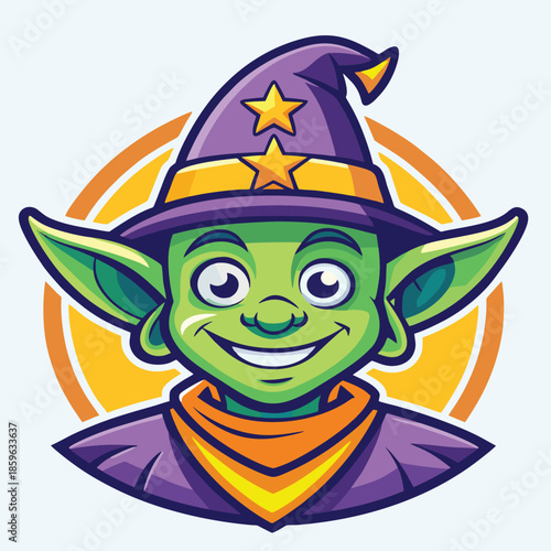 design logo vector cartoon icon mascot illustration happy goblin wizard