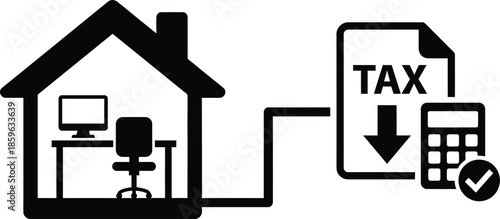 Home Office Tax Deductions Business Finance Concept Vector