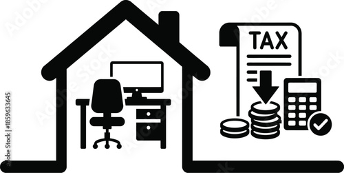 Home Office Tax Deductions Business Finance Concept Vector