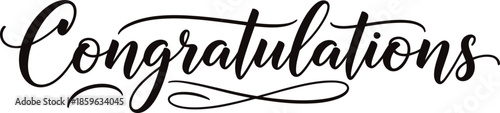 Elegant script lettering 'Congratulations' for celebrations, achievements, and special moments, ideal for cards and invitations