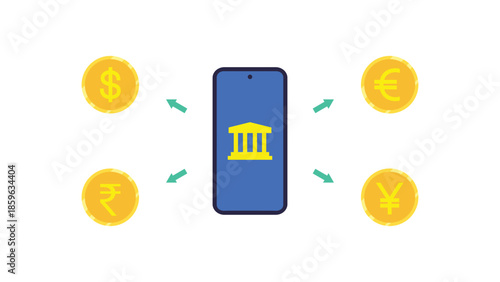 Online banking, digital wallet, wireless payment using smartphones, contactless money transactions