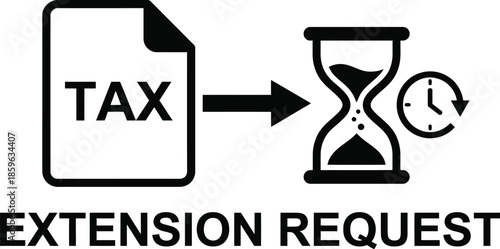 Tax Deadline Extension Request Vector Illustration